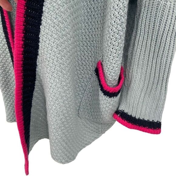 Umgee Oversized Slouchy Open Front Cardigan Sweater Blue S/M - Picture 4 of 6